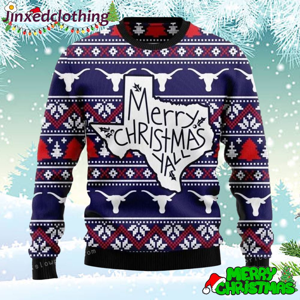 Merry Christmas Yall Ugly Sweater Party Unisex 